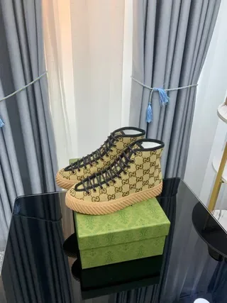 Gucci Rhyton Beige GG Monogram High-Top Lifestyle Sneakers 4