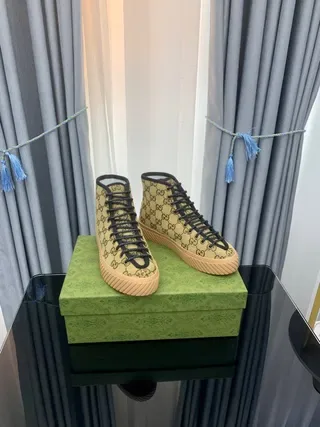 Gucci Rhyton Beige GG Monogram High-Top Lifestyle Sneakers 5