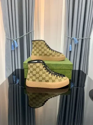 Gucci Rhyton Beige GG Monogram High-Top Lifestyle Sneakers 7