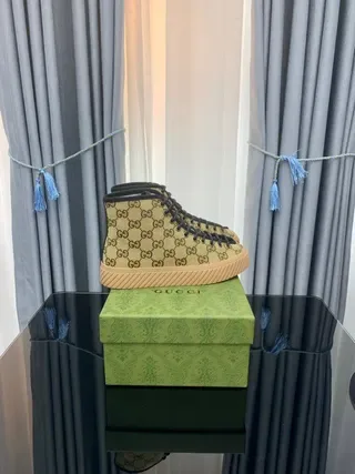 Gucci Rhyton Beige GG Monogram High-Top Lifestyle Sneakers 8