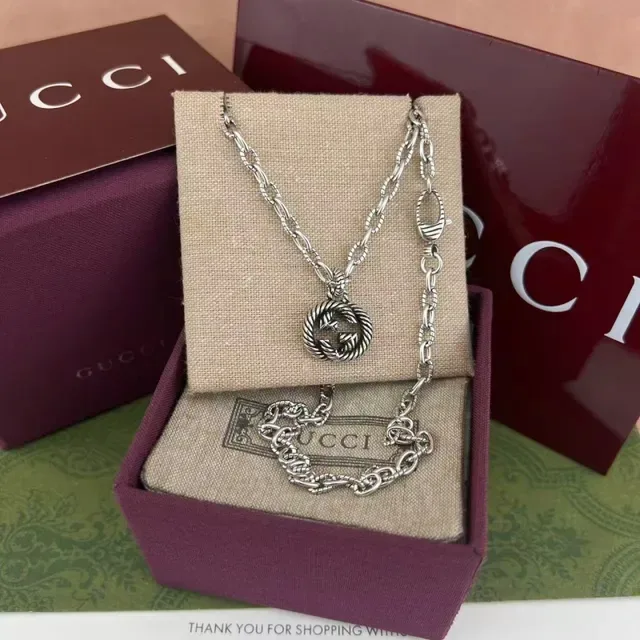 Gucci Rope GG Interlocking G Pendant Necklace 9