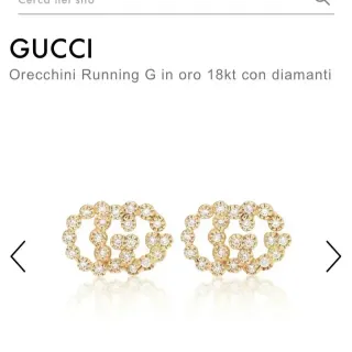 Gucci Running G Pavé Diamond 18kt Gold Stud Earrings