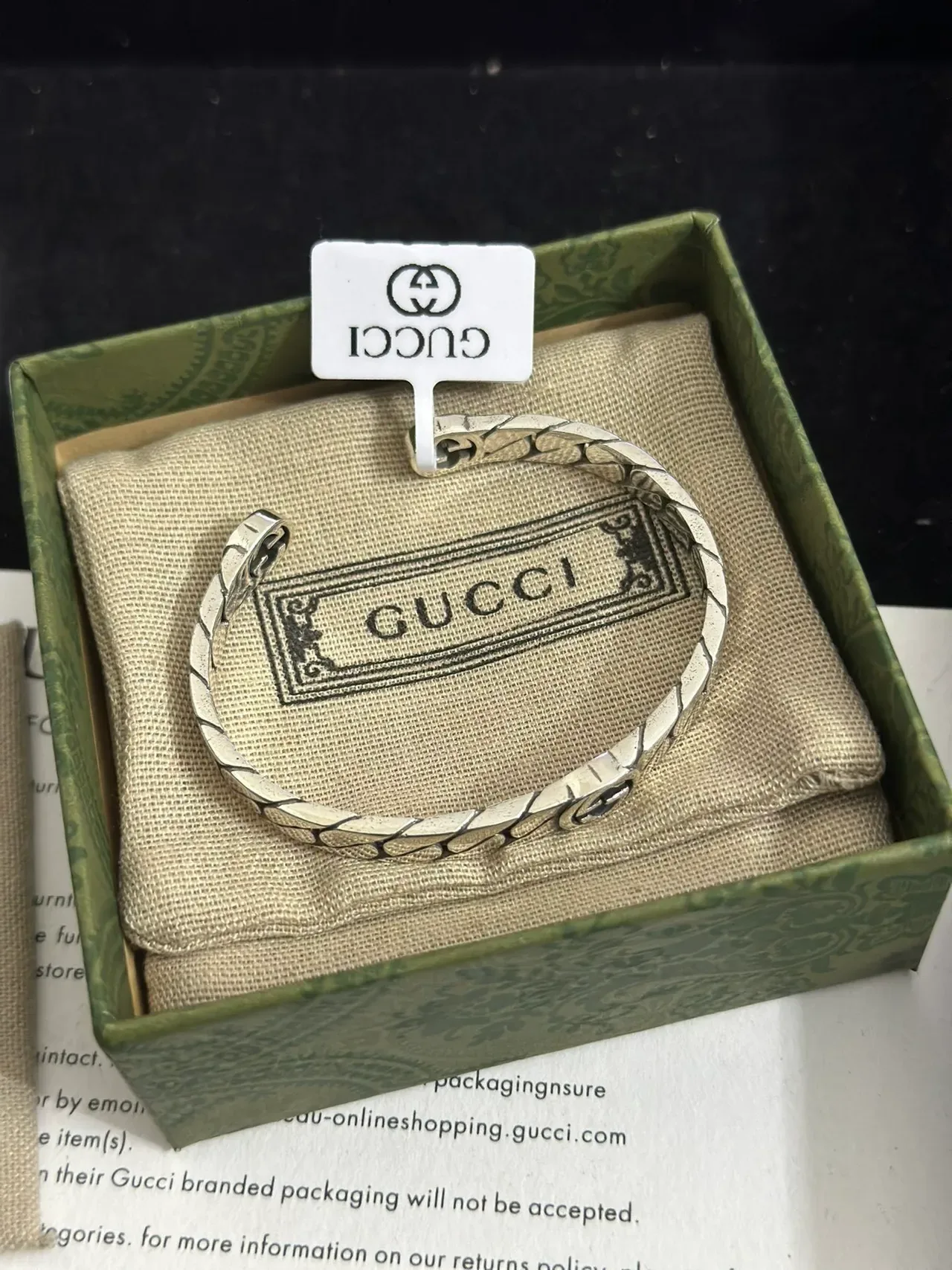 Gucci Scale-Link Silver-Toned Open Cuff Bracelet 7