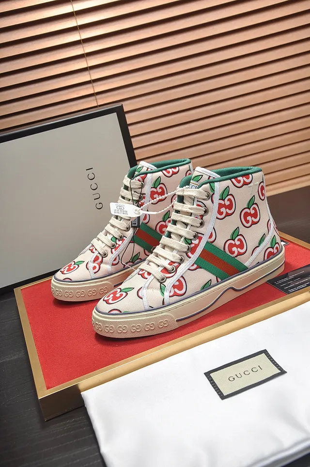 Gucci Screener Apple Print Beige Lifestyle Sneakers 7