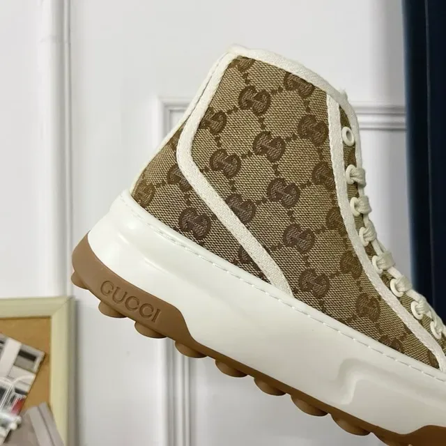 Gucci Screener Beige Monogram High-Top Lifestyle Sneakers 6