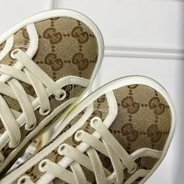 Gucci Screener Beige Monogram High-Top Lifestyle Sneakers 7