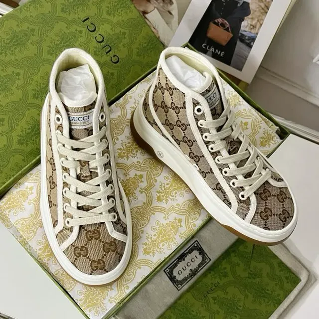 Gucci Screener Beige Monogram High-Top Lifestyle Sneakers 8