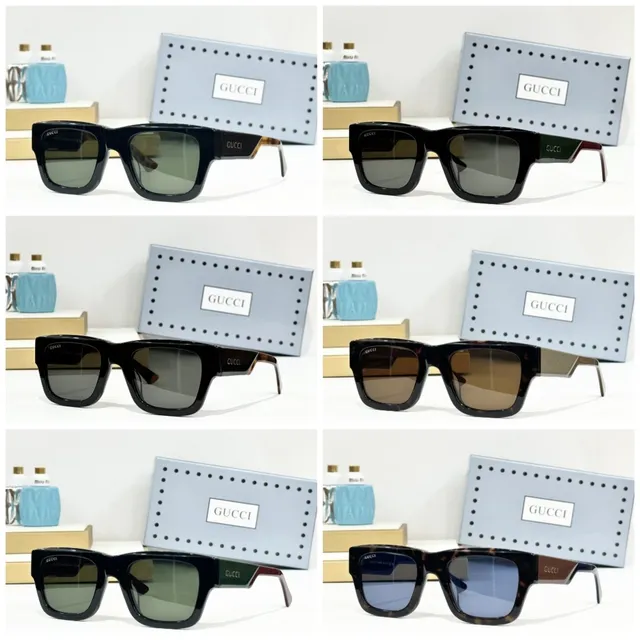Gucci Screener Black Red Green Web Rectangular Sunglasses 8