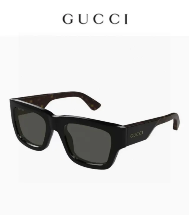 Gucci Screener Black Red Green Web Rectangular Sunglasses 9