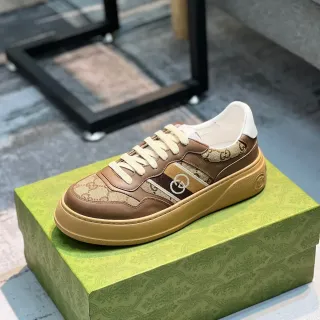Gucci Screener بني بيج منصة GG Monogram Canvas حذاء رياضي سميك