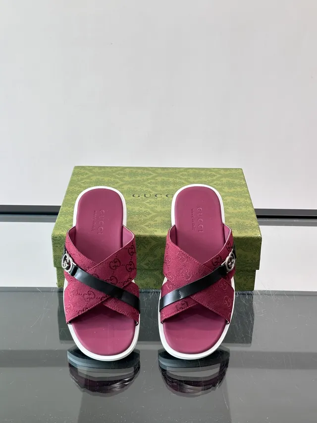 Gucci Screener Crossed-Strap Slide Slippers 2