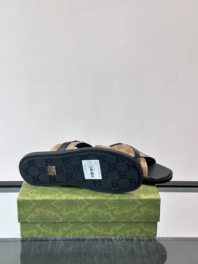 Gucci Screener Crossed-Strap Slide Slippers 4