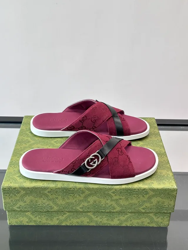 Gucci Screener Crossed-Strap Slide Slippers 6