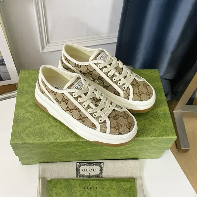 Gucci Screener GG Monogram Canvas Beige Lifestyle Sneakers 2