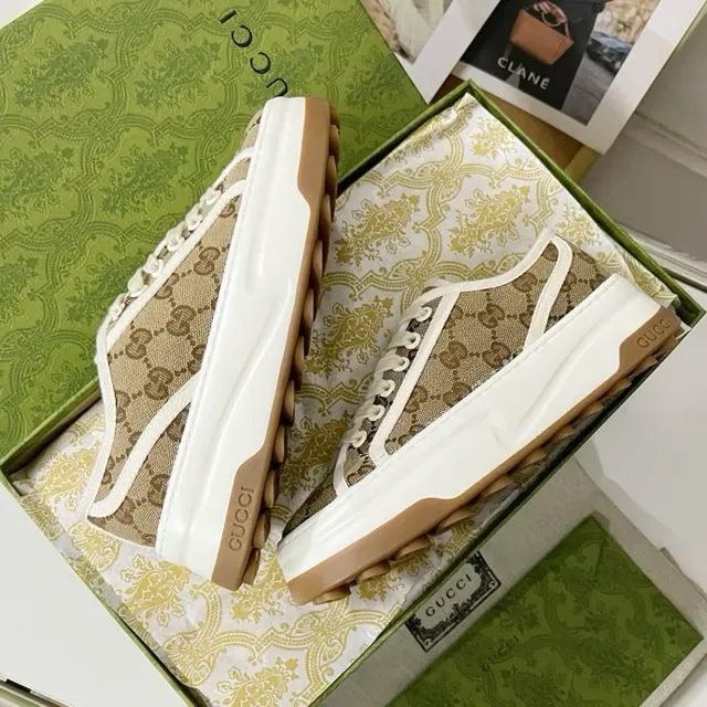 Gucci Screener GG Monogram Canvas Beige Lifestyle Sneakers 3