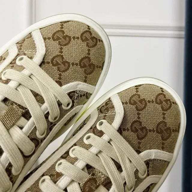 Gucci Screener GG Monogram Canvas Beige Lifestyle Sneakers 4