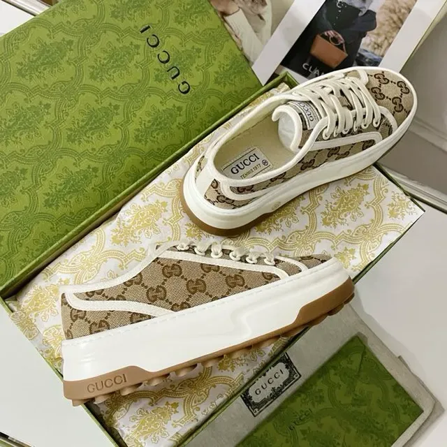 Gucci Screener GG Monogram Canvas Beige Lifestyle Sneakers 5