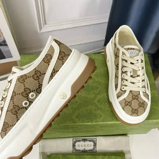 Gucci Screener GG Monogram Canvas Beige Lifestyle Sneakers 8