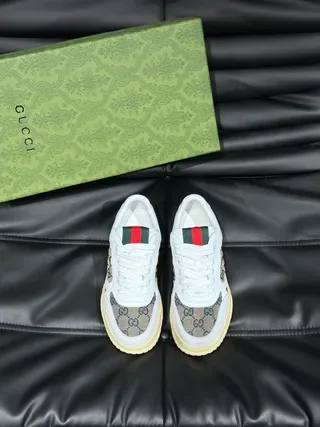 Gucci Screener GG Monogram White and Beige Lifestyle Sneakers 5