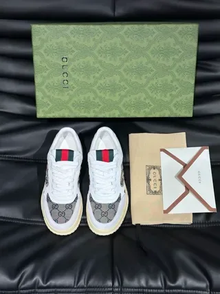 Gucci Screener GG Monogram White and Beige Lifestyle Sneakers 8