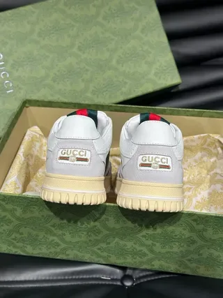 Gucci Screener GG Monogram White and Beige Lifestyle Sneakers 9