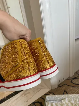 Gucci Screener Gold Sequin High-Top Lifestyle Sneakers 3