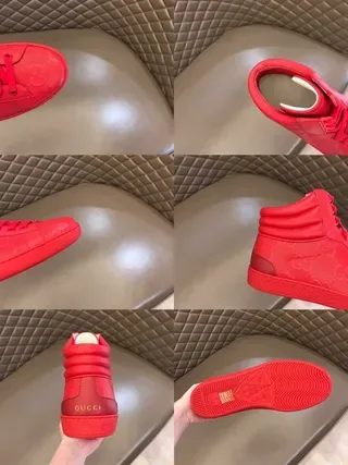 Gucci Screener Monochromatic Red Lifestyle Sneakers 5