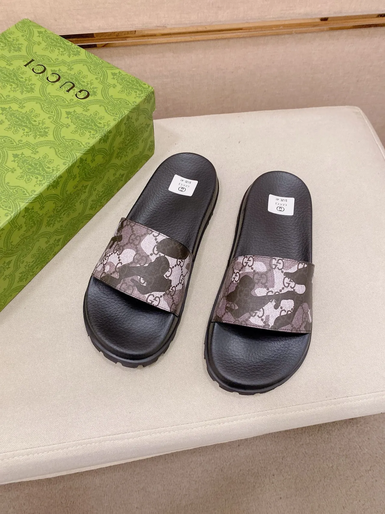 Gucci Screener Monogram Camo Slide Slippers 5