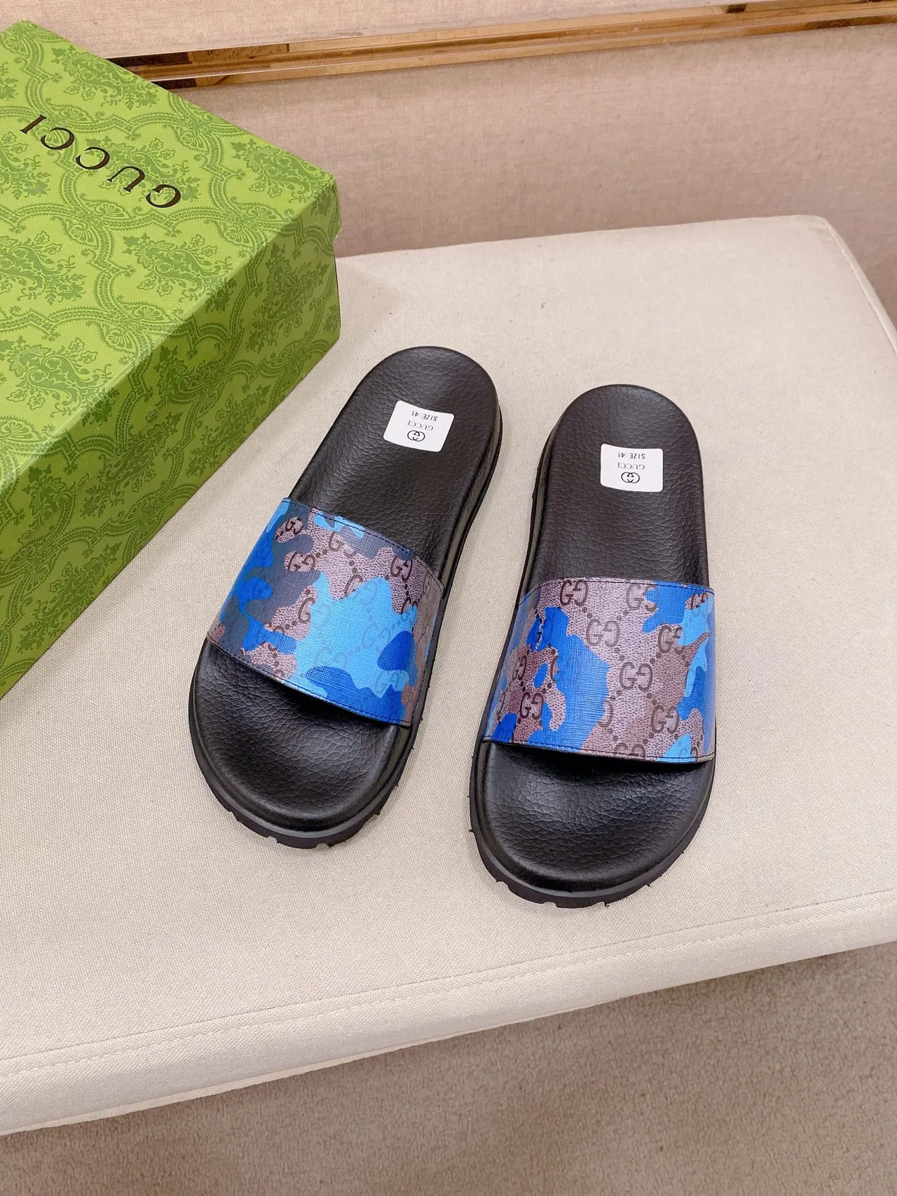 Gucci Screener Monogram Camo Slide Slippers 8