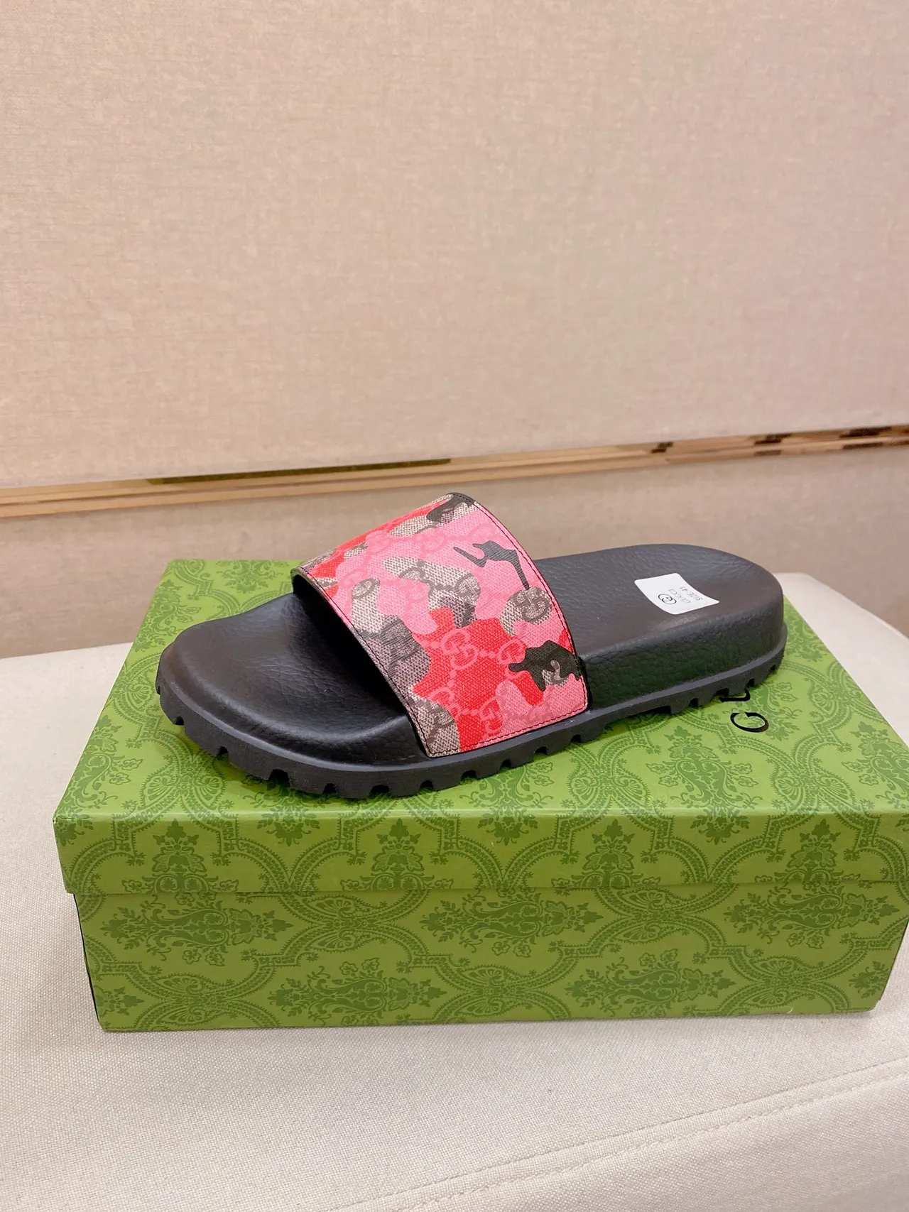 Gucci Screener Monogram Camo Slide Slippers 11