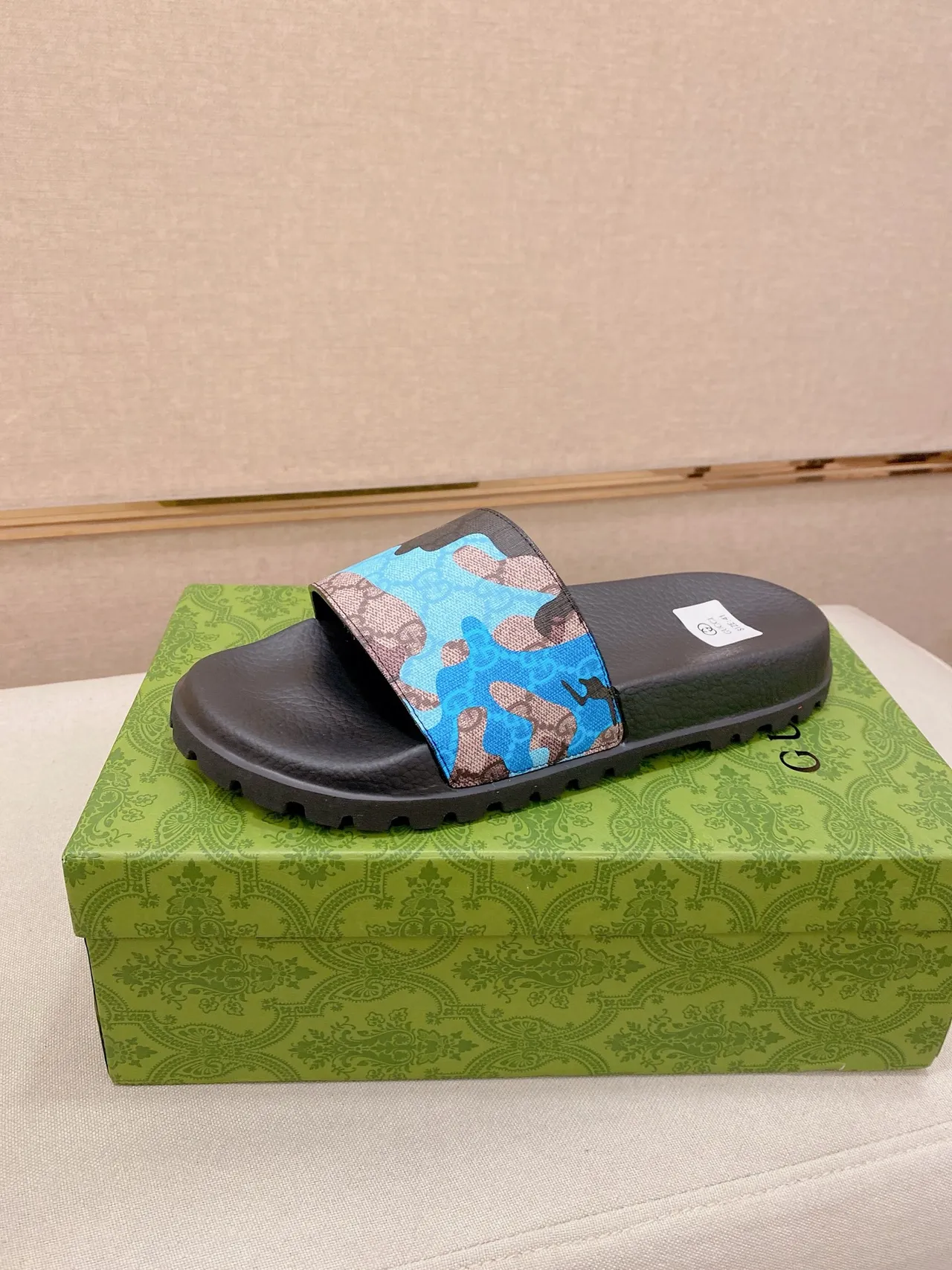 Gucci Screener Monogram Camo Slide Slippers 12