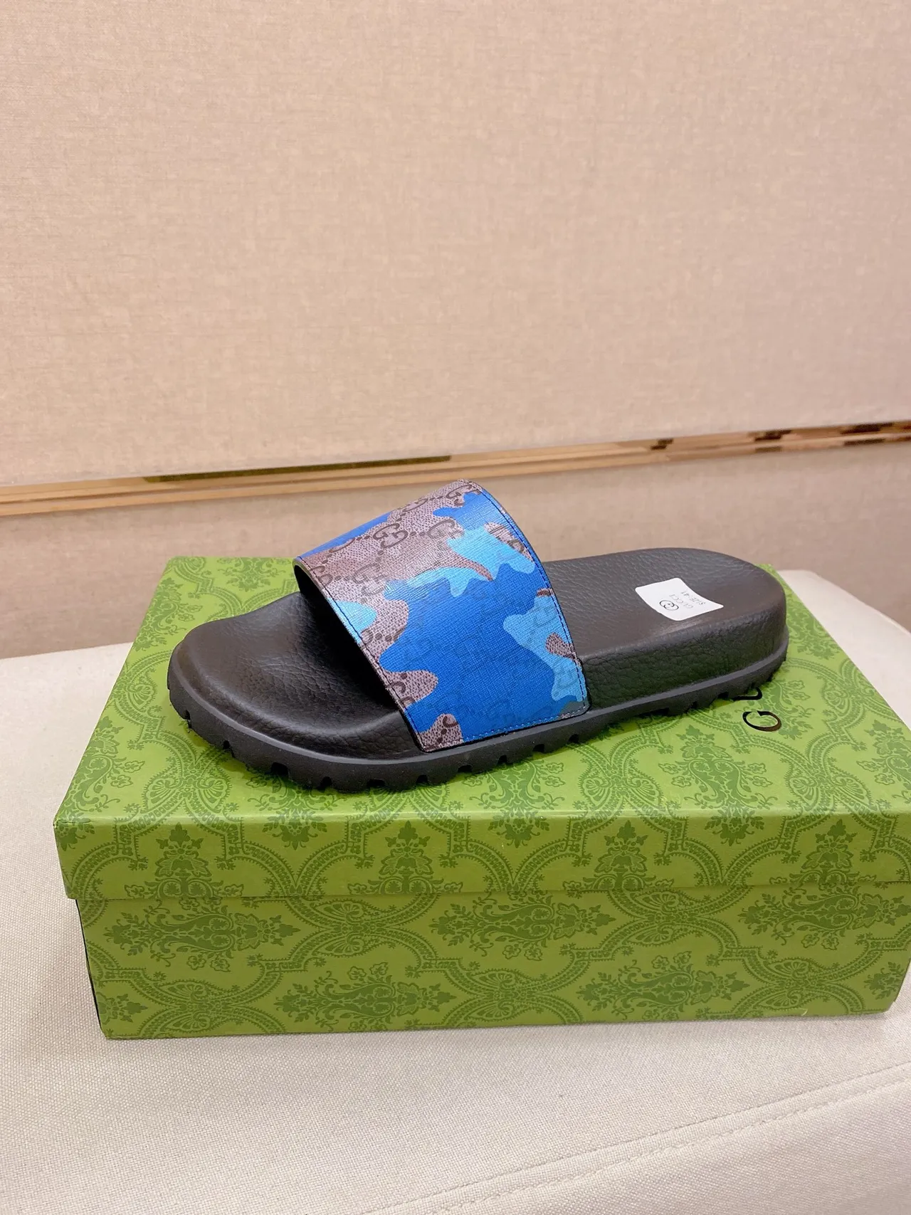 Gucci Screener Monogram Camo Slide Slippers 13