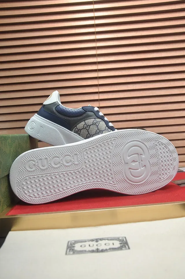 Gucci Screener Navy and Beige GG Monogram Sneakers Lifestyle 7