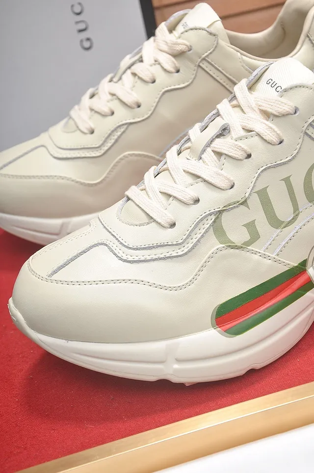 Gucci Screener Off-White Leather Web Stripe Lifestyle Sneakers 4