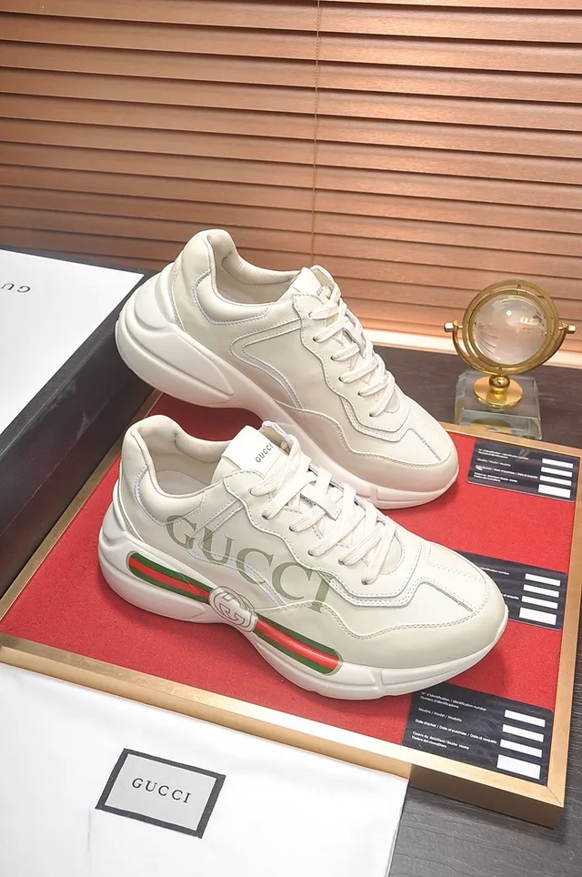 Gucci Screener Off-White Leather Web Stripe Lifestyle Sneakers 5
