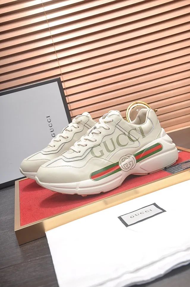 Gucci Screener Off-White Leather Web Stripe Lifestyle Sneakers 7