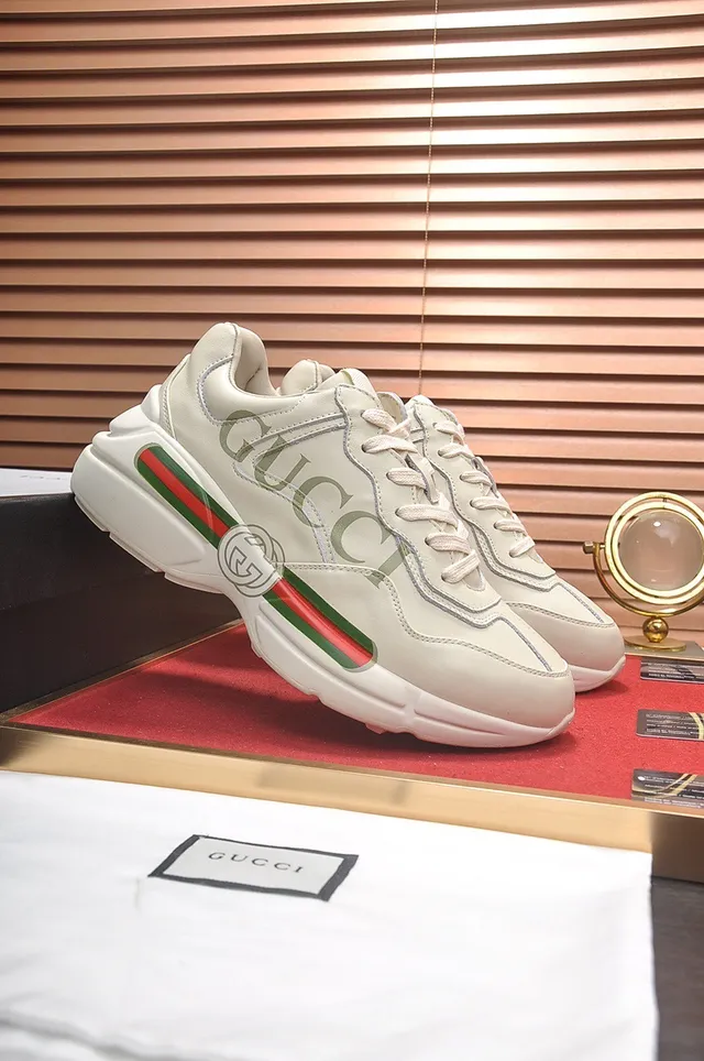 Gucci Screener Off-White Leather Web Stripe Lifestyle Sneakers 8