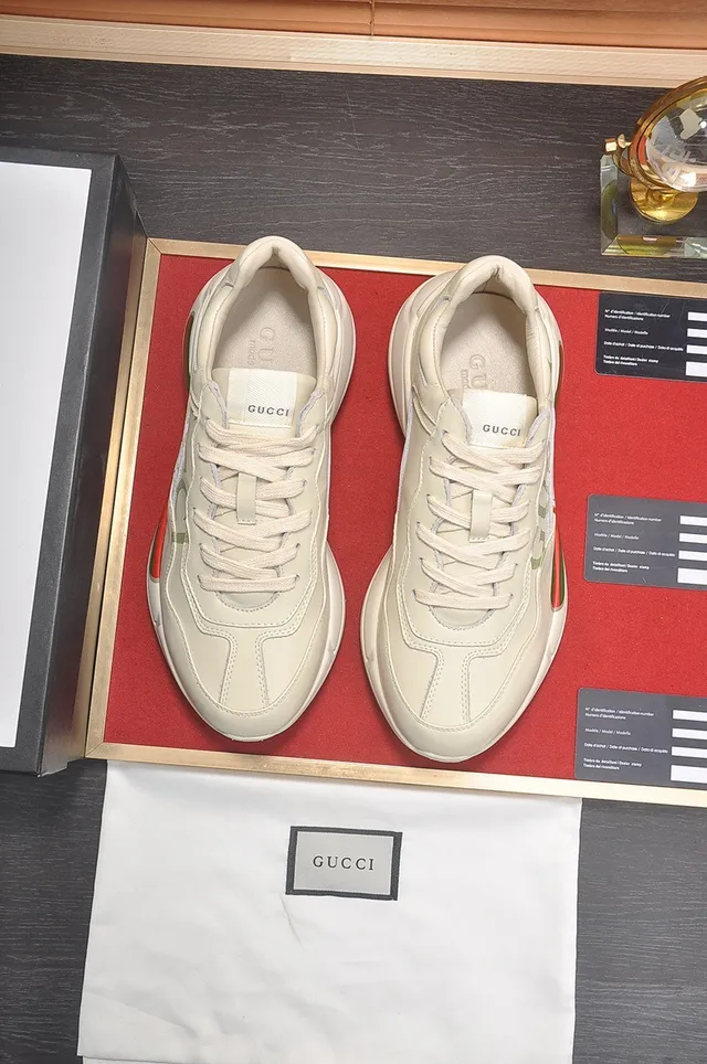 Gucci Screener Off-White Leather Web Stripe Lifestyle Sneakers 9