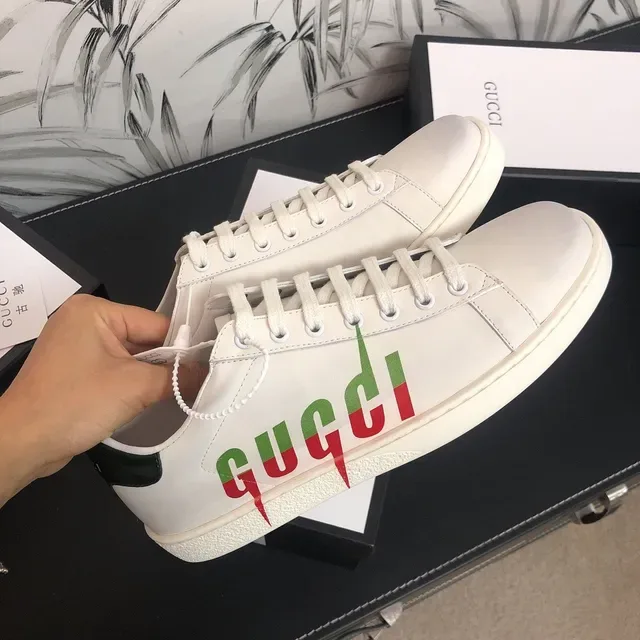 Gucci Screener White Leather Multicolor Logo Lifestyle Sneakers 6