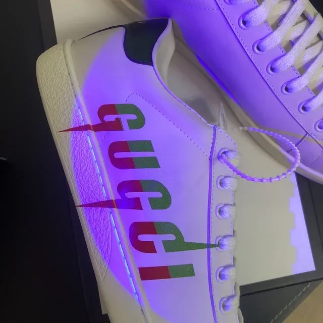 Gucci Screener White Leather Multicolor Logo Lifestyle Sneakers 7