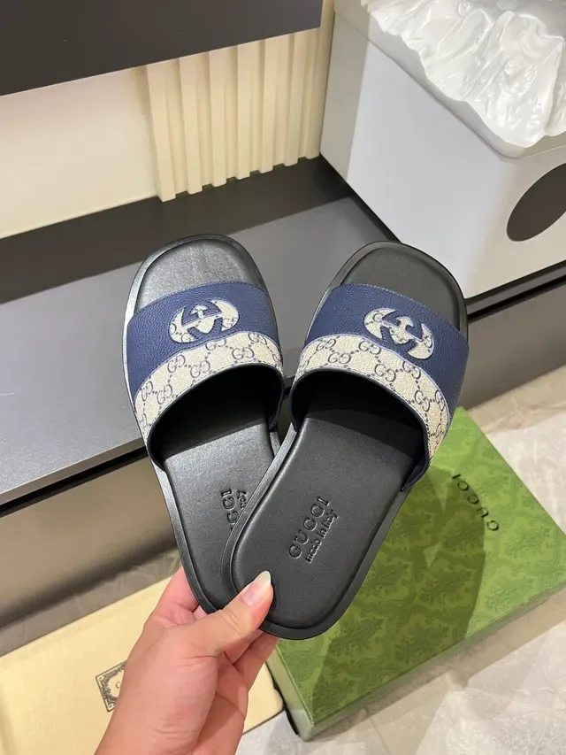 Gucci Slide Logo-Embossed Monogram Canvas Slippers 3