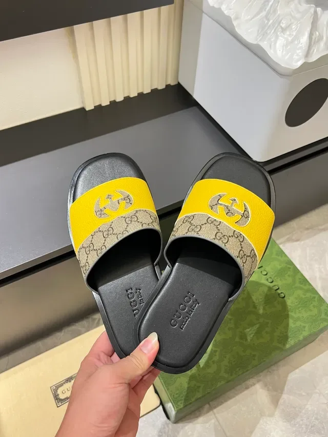Gucci Slide Logo-Embossed Monogram Canvas Slippers 4