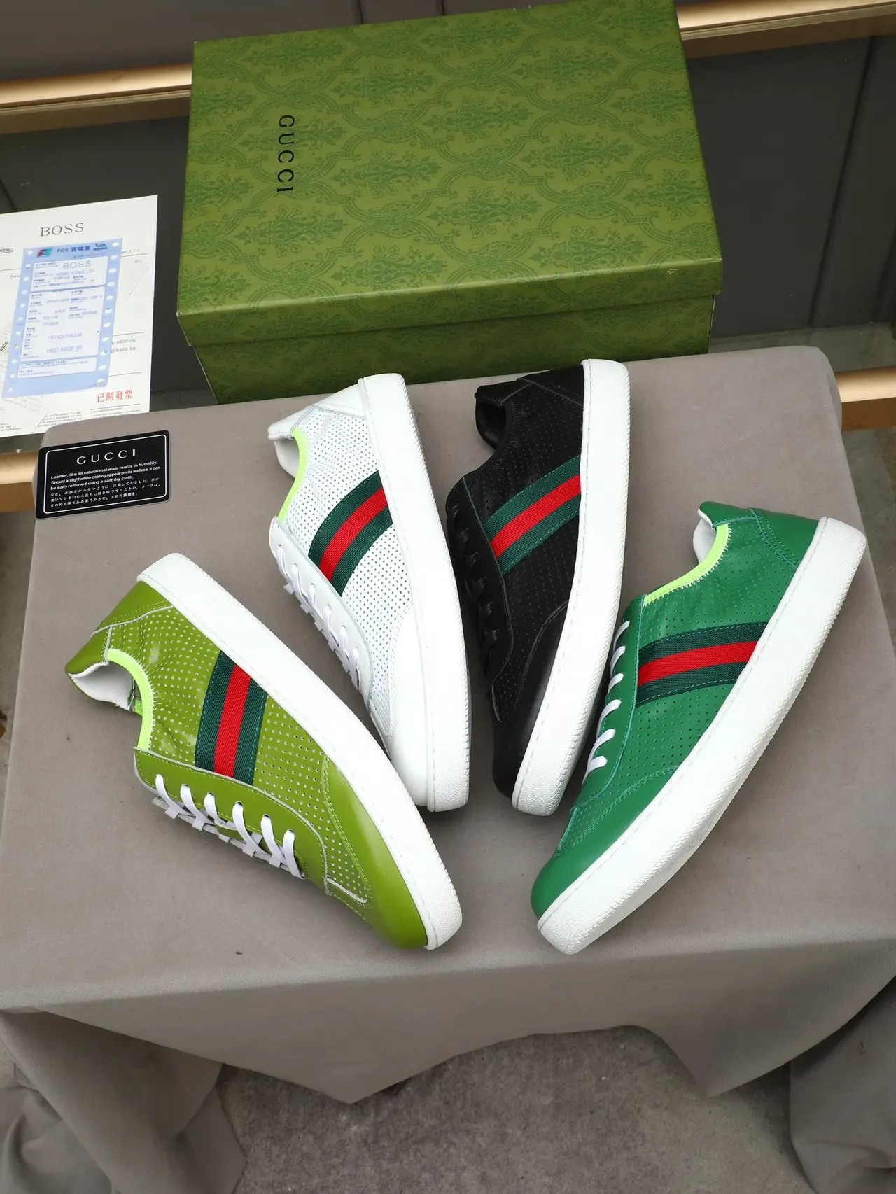 Gucci Tennis 1977 Noir Vert Rouge Web Chaussures Lifestyle 2