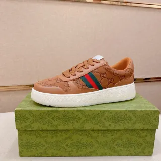 Gucci Tennis 1977 Brown Monogram Web Stripe Lifestyle Sneakers