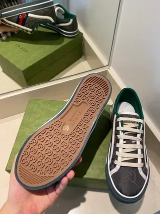 Gucci Tennis 1977 Gray Multicolor Low-Top Canvas Upper Lifestyle Sneakers 4