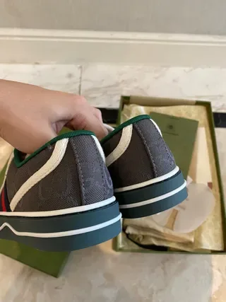 Gucci Tennis 1977 Gray Multicolor Low-Top Canvas Upper Lifestyle Sneakers 8