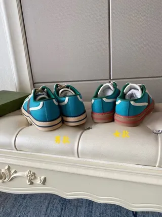 Gucci Tennis 1977 Turquoise Blue Web Stripe Lifestyle Sneakers 6
