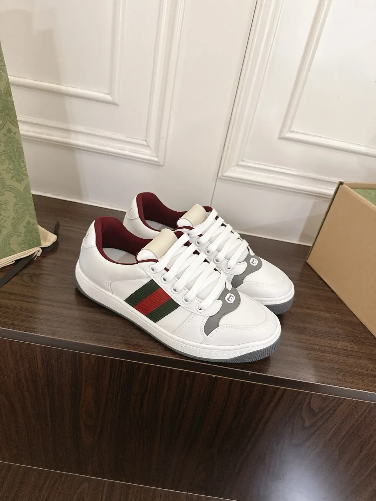 Gucci Tennis 1977 White Green Red Web Lifestyle Sneakers 6