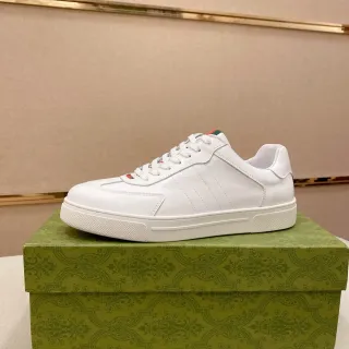 Gucci Tennis 1977 حذاء رياضي أبيض جلدي شريط ويب ستايل حياة