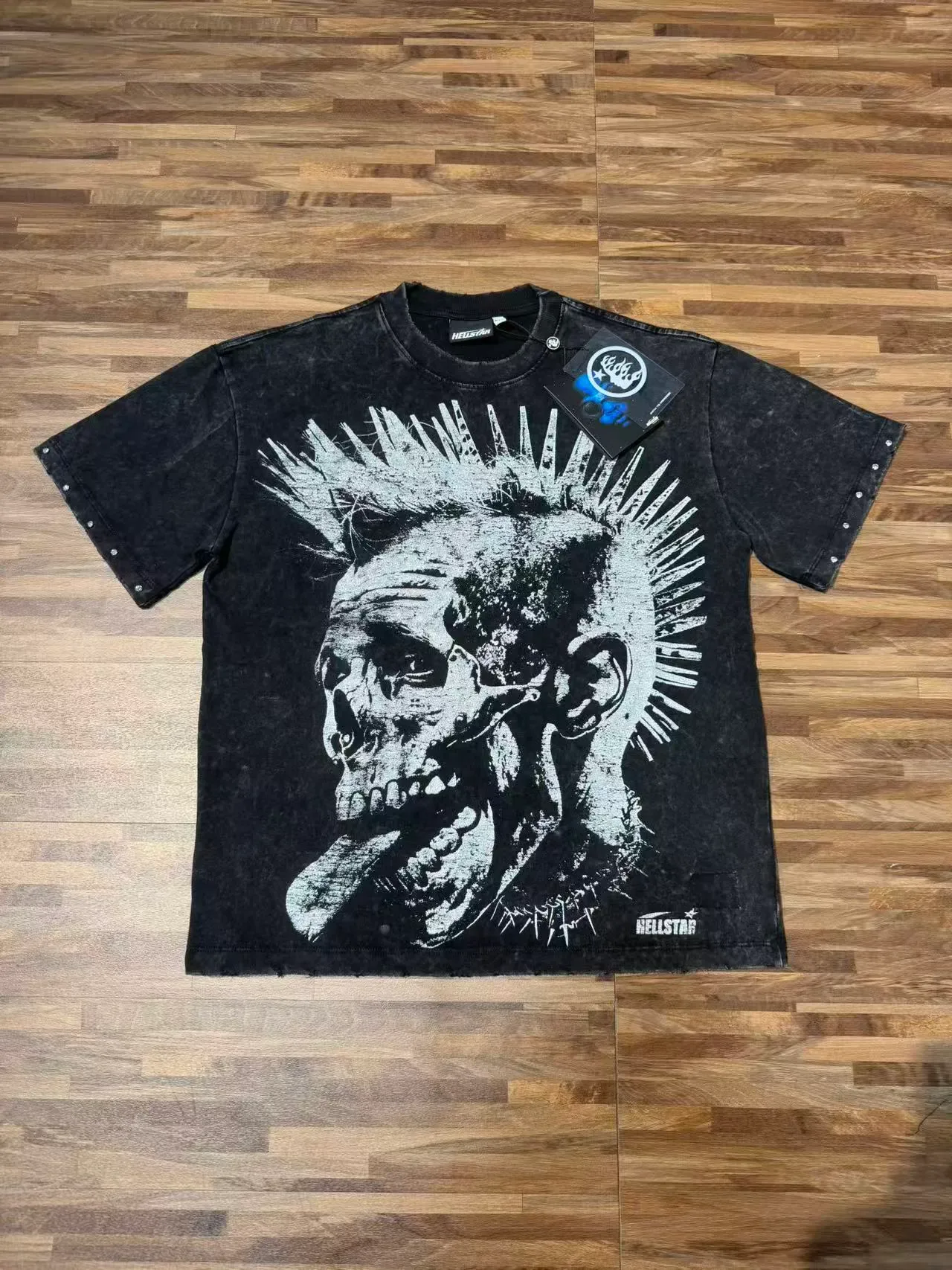 Hellstar Acid-Wash Skull Graphic T-Shirt 3